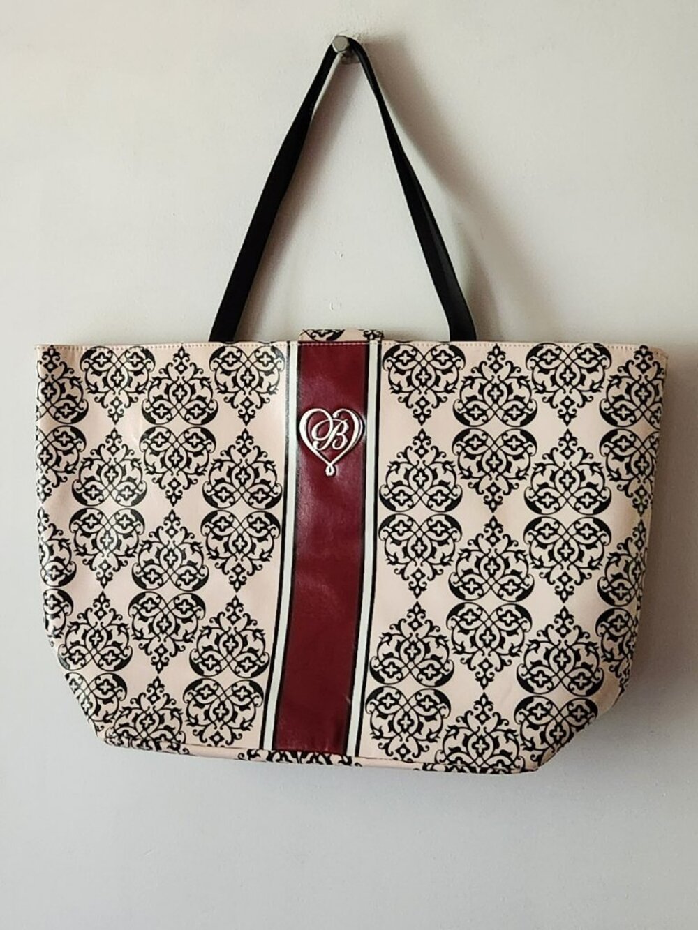 Brighton tote bag Extra large cream red black VGUC